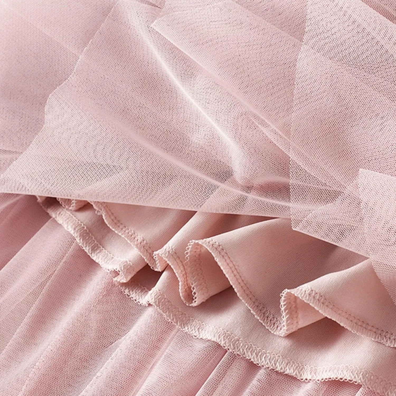 Pleated Midi Skirts for Women 2025 Summer Elastic Waisted Solid Color Swing A-Line Tulle Long Skirt