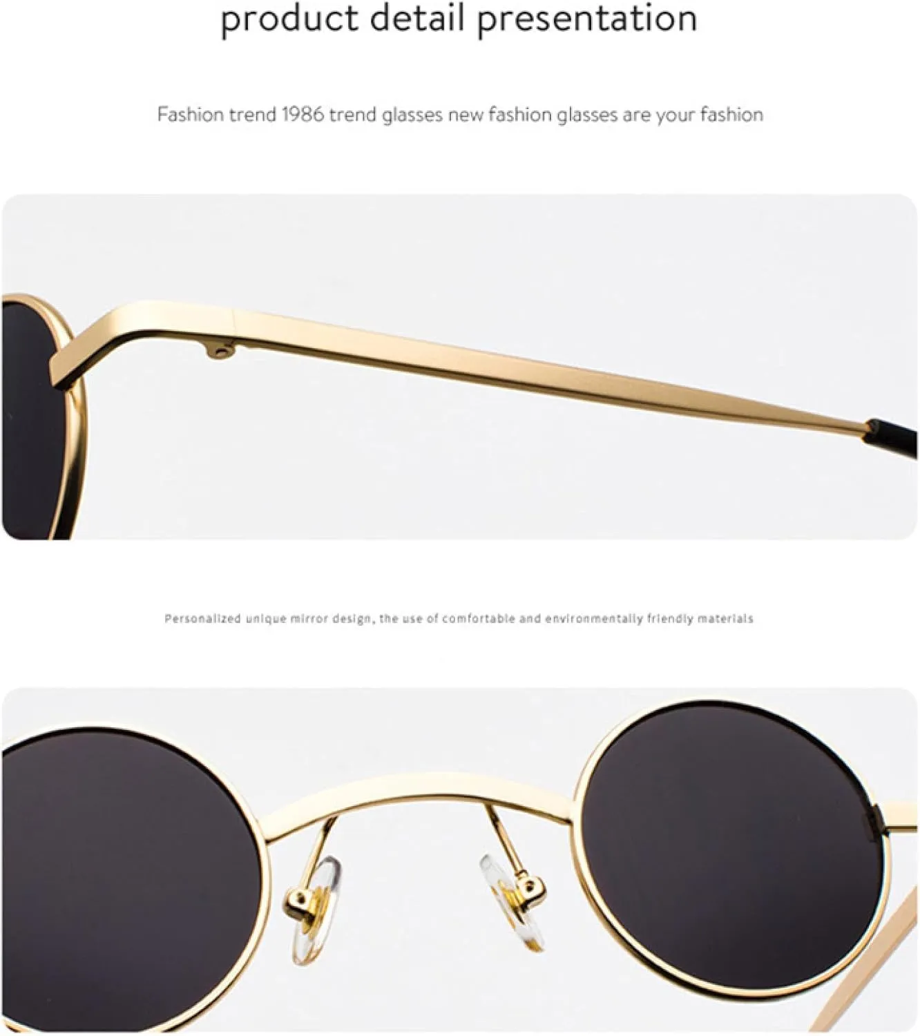 Punk Sunglasses Classic Small Round Clear Red Uv400