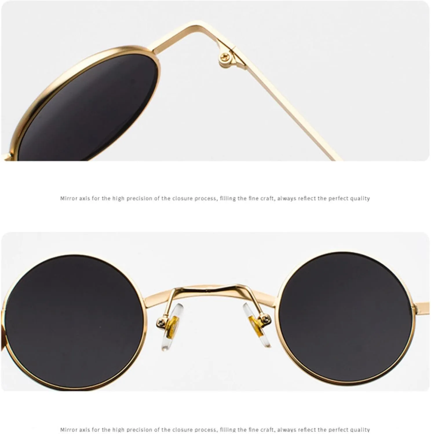 Punk Sunglasses Classic Small Round Clear Red Uv400