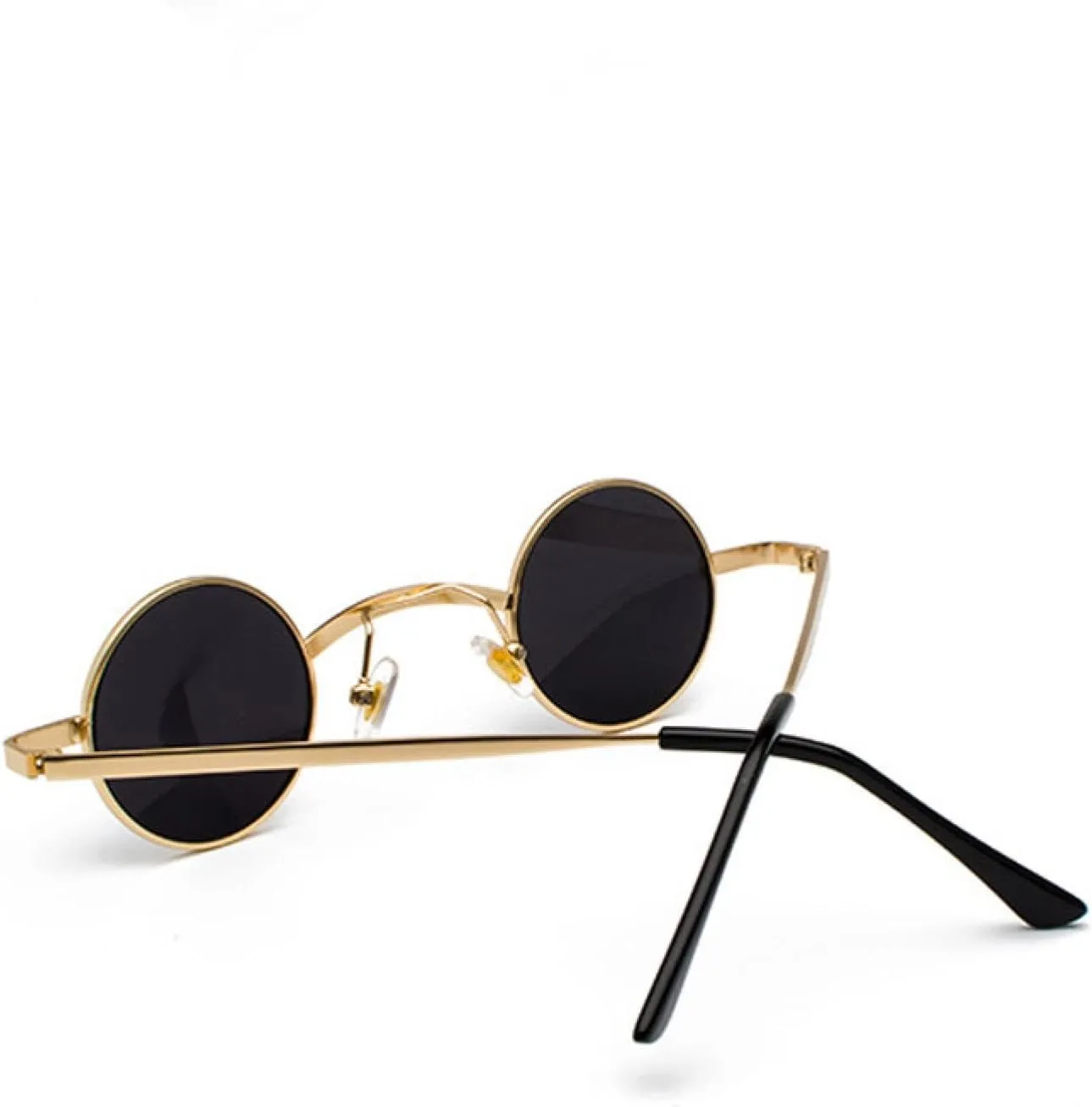 Punk Sunglasses Classic Small Round Clear Red Uv400