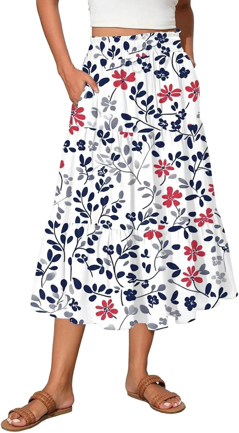 Renaissance Maxi Skirt for Women Boho Flowy Long Skirt High Waist A-Line Design