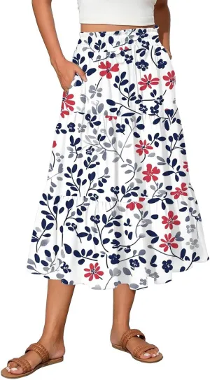 Renaissance Maxi Skirt for Women Boho Flowy Long Skirt High Waist A-Line Design