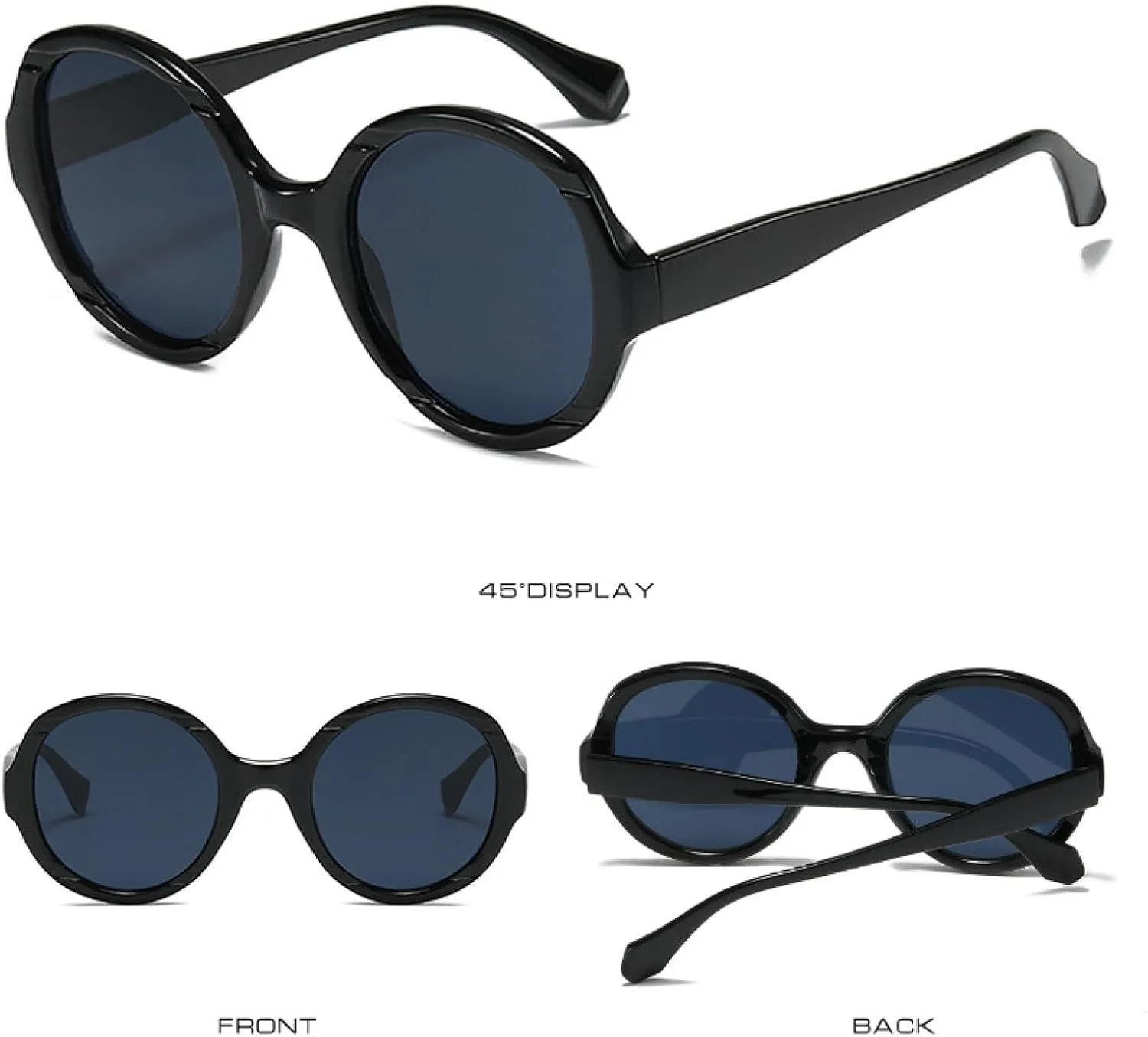 Retro Classic Round Frame Women Men Fashion Luxury Sun Glasses Street Photography Shades Uv400