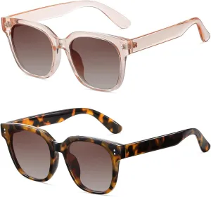 Retro Oversized Square Polarized Sunglasses for Women Classic Vintage UV400