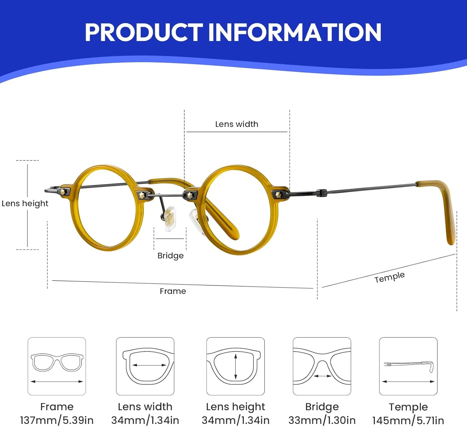 Round Reading Glasses Women - Blue Light Blocking Readers with Spring Hinge Ultra Lightweight Circle Reading Glasses FT1941