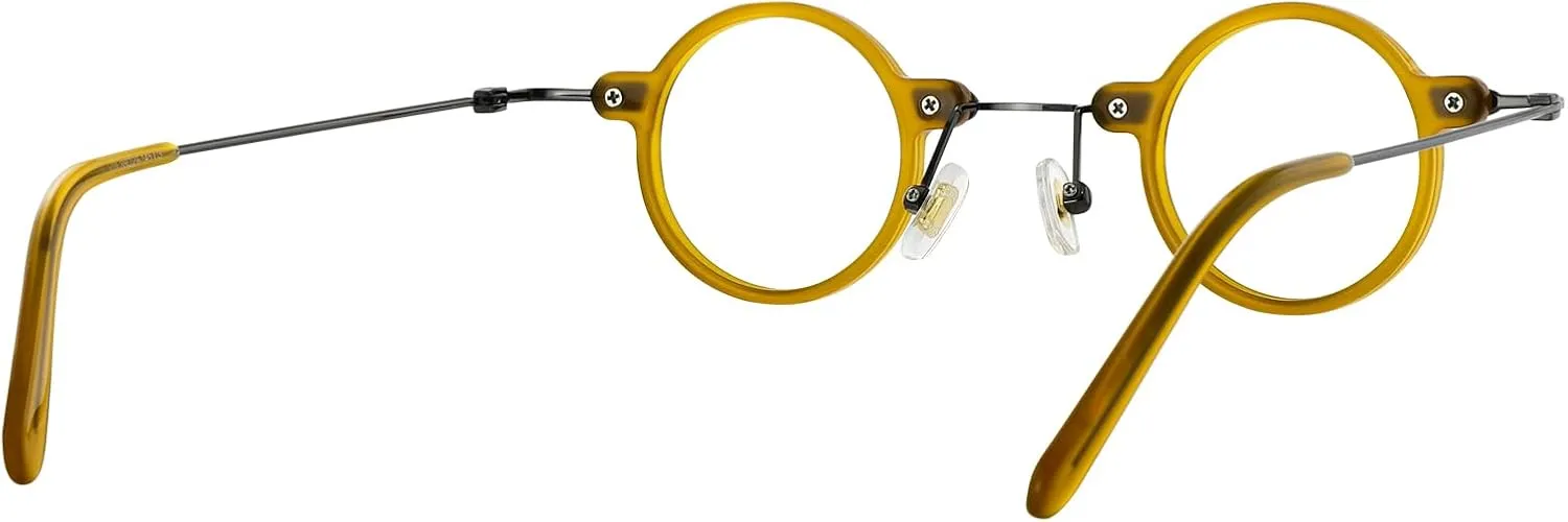 Round Reading Glasses Women - Blue Light Blocking Readers with Spring Hinge Ultra Lightweight Circle Reading Glasses FT1941