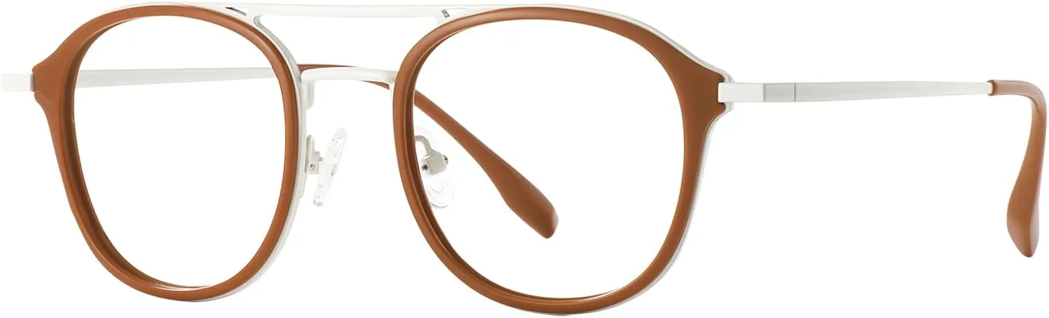 Round Reading Glasses Women - Blue Light Blocking Readers with Spring Hinge Ultra Lightweight Circle Reading Glasses FT2121