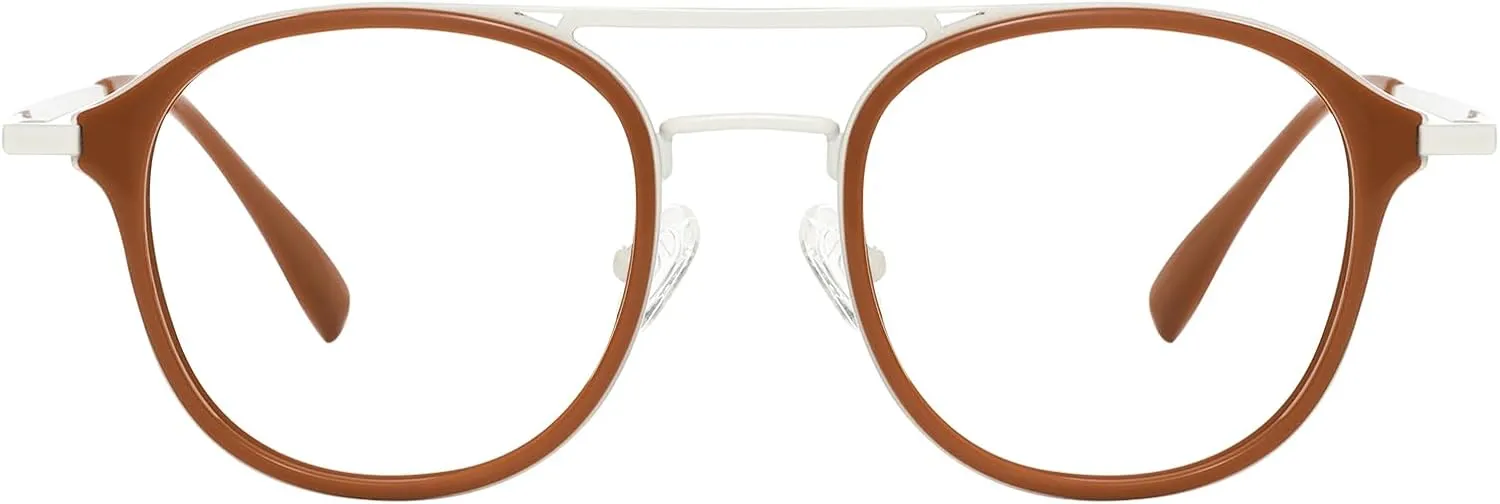 Round Reading Glasses Women - Blue Light Blocking Readers with Spring Hinge Ultra Lightweight Circle Reading Glasses FT2121