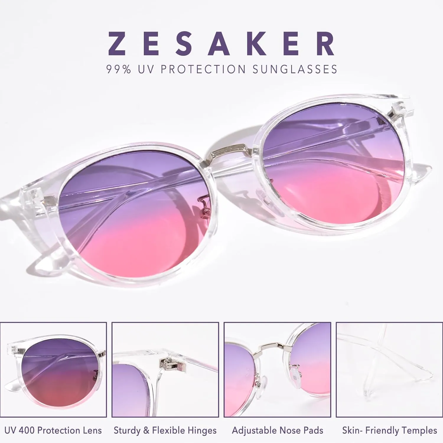 Round Sunglasses Womens Classic Trendy Sun glasses for Women UV400 Protection Retro Vintage Shades for Ladies Girls