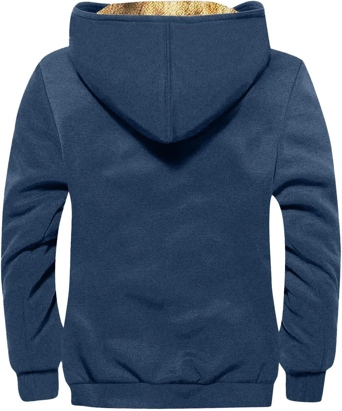 RTRDE Mens Fashion Hooded Jacket Lined Hoodie Jackets Casual Winter Warm Fleece Coats with Hood Outwear Jacket, M-7XL