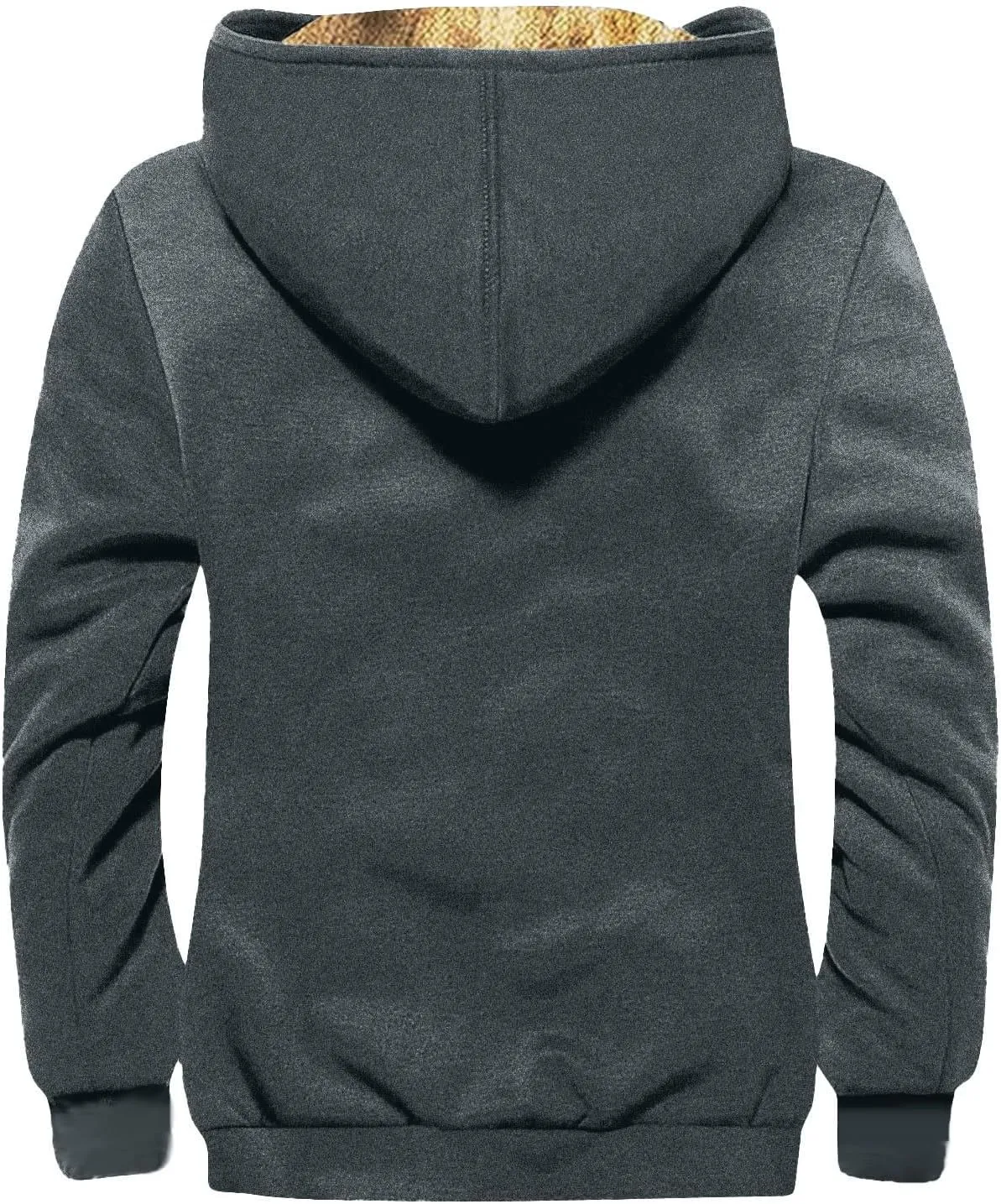 RTRDE Mens Fashion Hooded Jacket Lined Hoodie Jackets Casual Winter Warm Fleece Coats with Hood Outwear Jacket, M-7XL