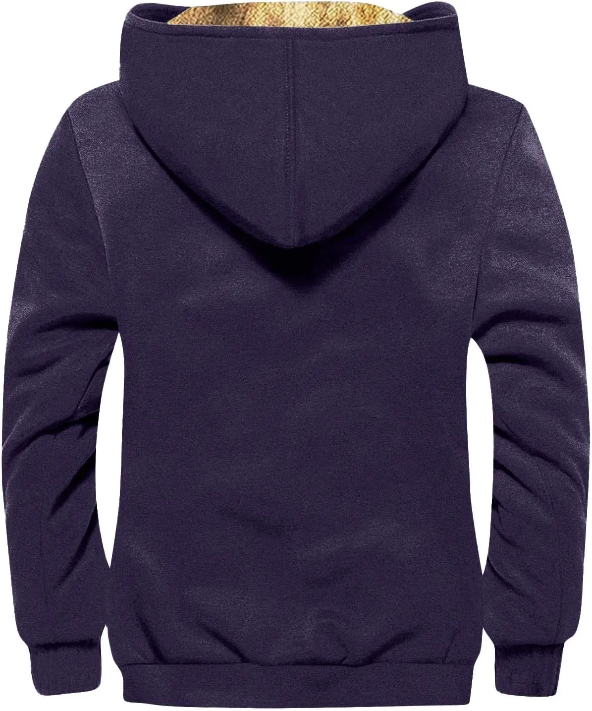 RTRDE Mens Winter Work Coat Zip Up Hoodie Casual Sherpa Lined Jackets Fleece Warm Work Coats Outwear Casual Jacket