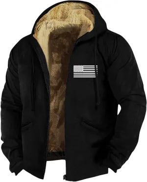 RTRDE Mens Winter Work Coat Zip Up Hoodie Casual Sherpa Lined Jackets Fleece Warm Work Coats Outwear Casual Jacket