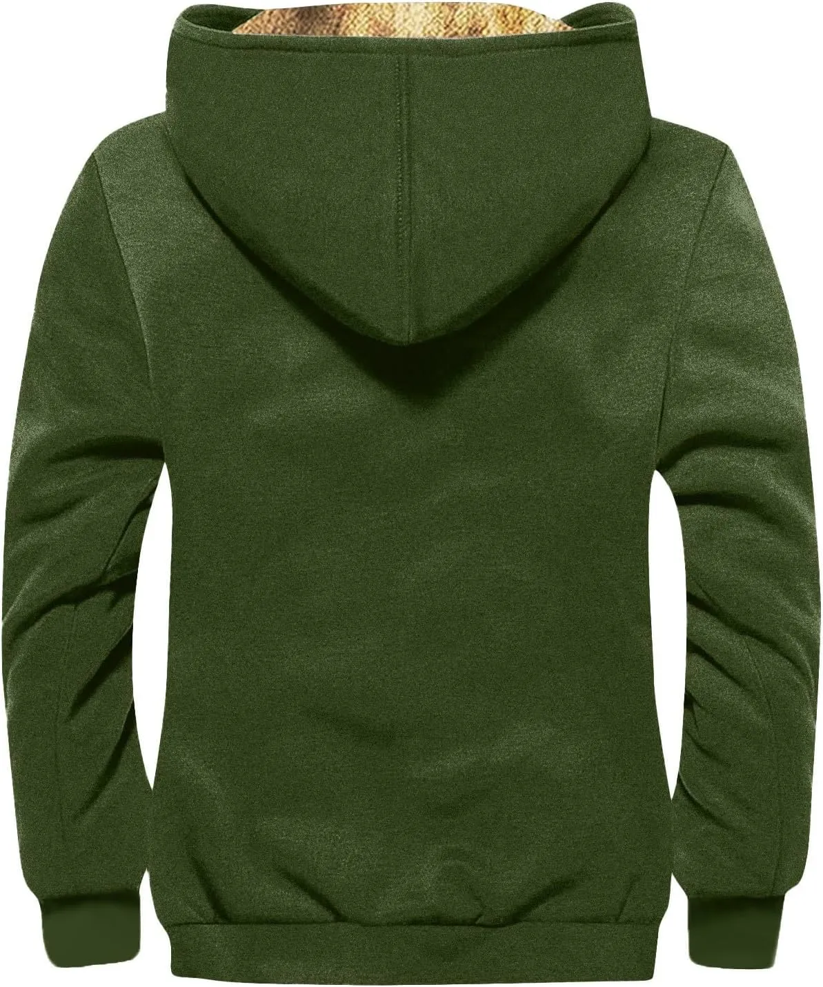 RTRDE Mens Winter Work Coat Zip Up Hoodie Casual Sherpa Lined Jackets Fleece Warm Work Coats Outwear Casual Jacket