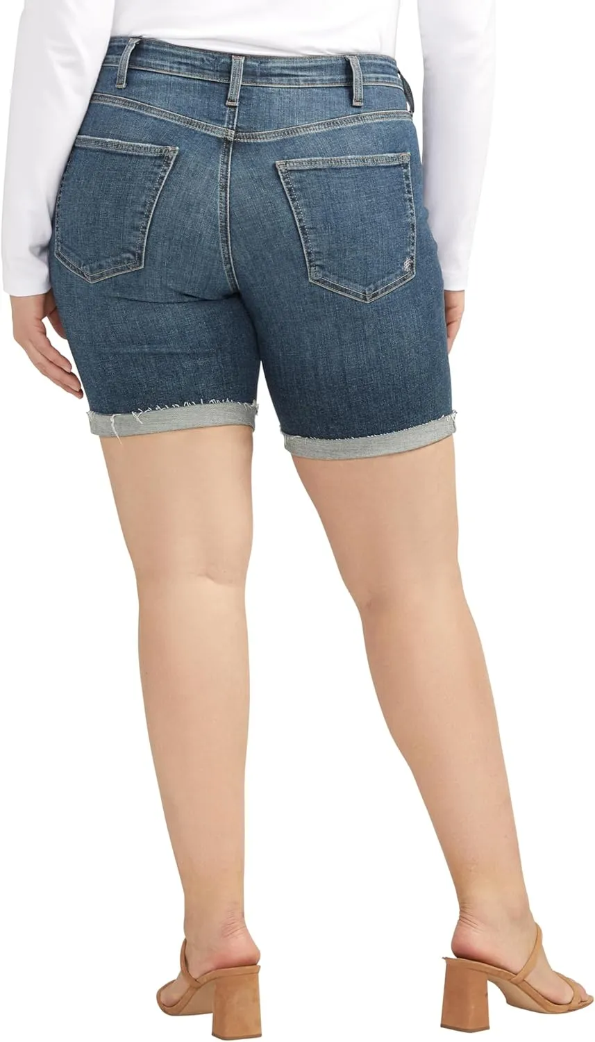Silver Jeans Co. Women's Plus Size Sure Thing High Rise Long Short