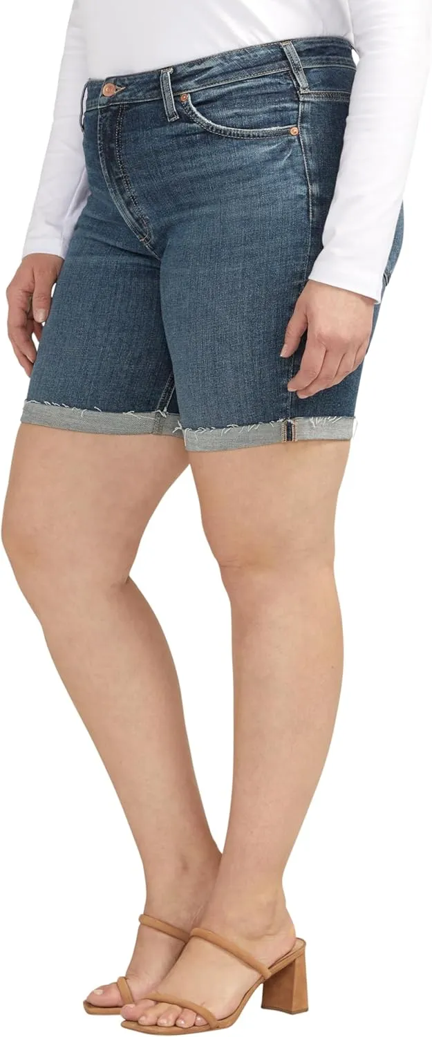 Silver Jeans Co. Women's Plus Size Sure Thing High Rise Long Short