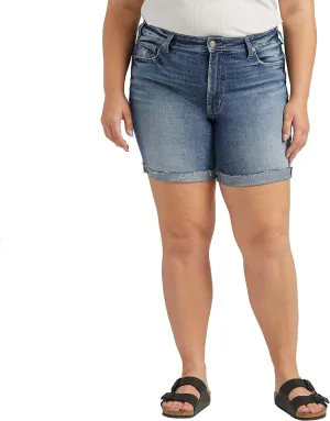 Silver Jeans Co. Women's Plus Size Sure Thing High Rise Long Short