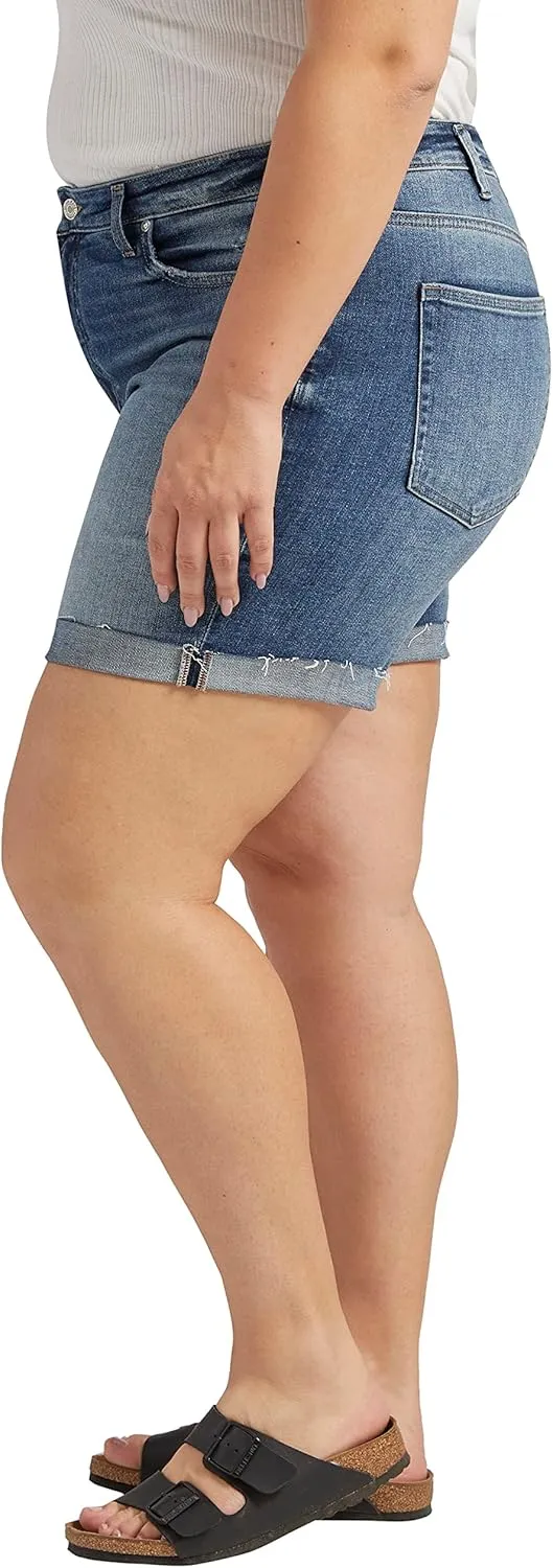 Silver Jeans Co. Women's Plus Size Sure Thing High Rise Long Short