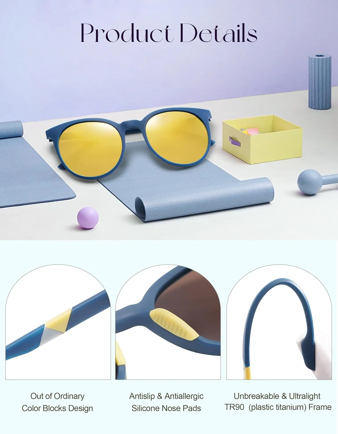 SOJOS Oversized Round Polarized Sports Sunglasses for Women Men, Ultralight TR90 Womens Mens Sport Sunglasses SJ2092