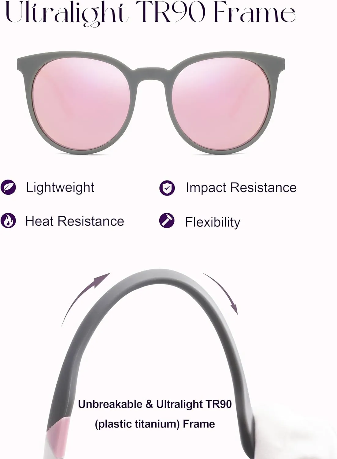 SOJOS Oversized Round Polarized Sports Sunglasses for Women Men, Ultralight TR90 Womens Mens Sport Sunglasses SJ2092