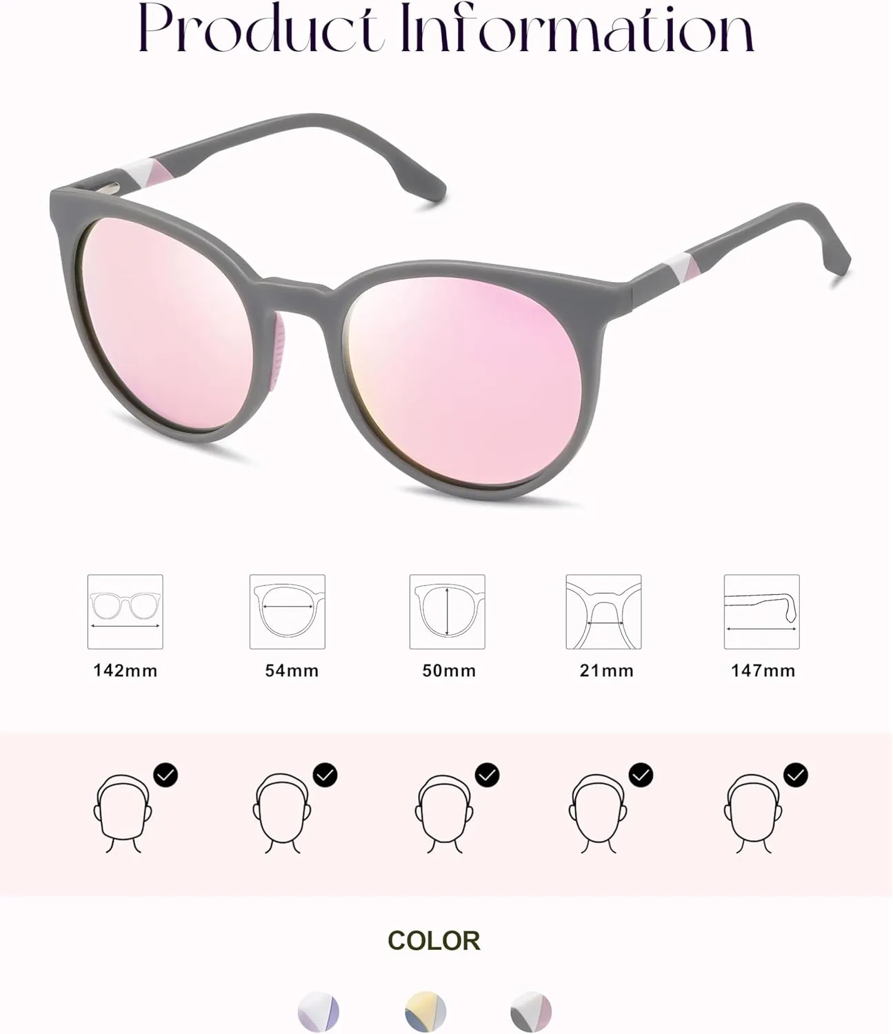 SOJOS Oversized Round Polarized Sports Sunglasses for Women Men, Ultralight TR90 Womens Mens Sport Sunglasses SJ2092