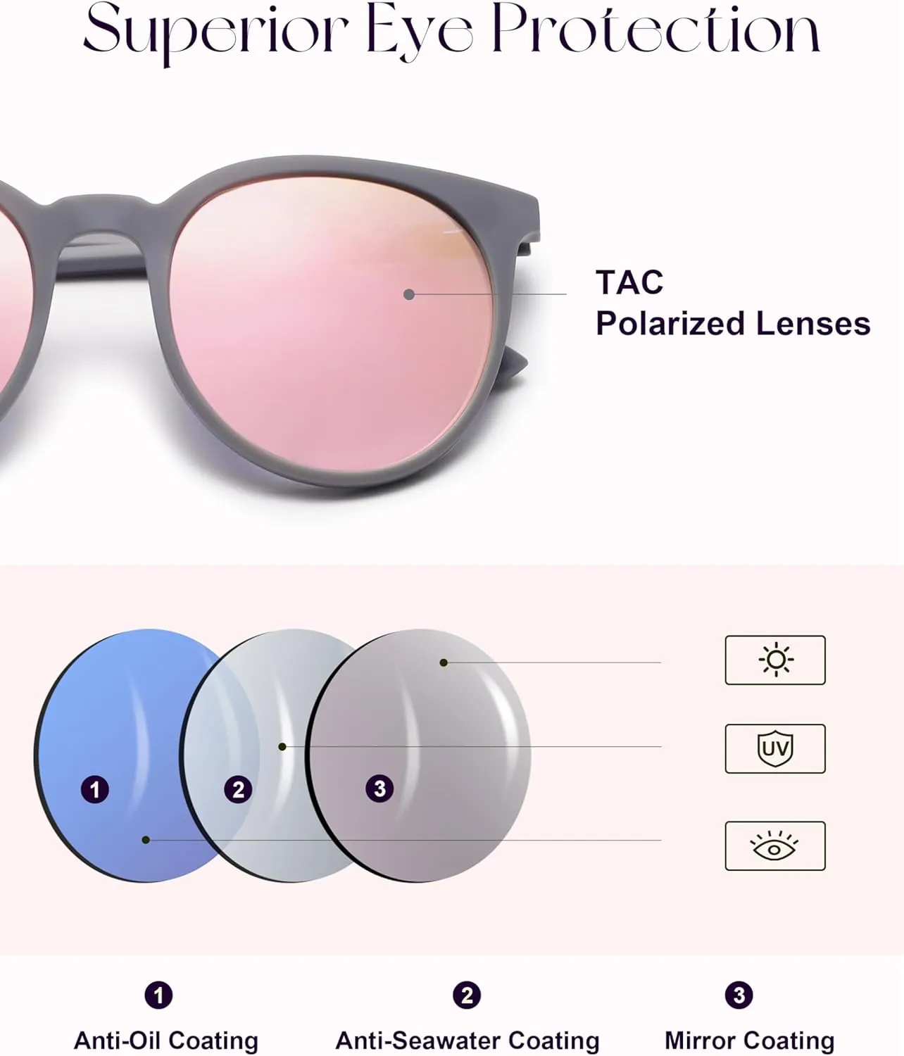 SOJOS Oversized Round Polarized Sports Sunglasses for Women Men, Ultralight TR90 Womens Mens Sport Sunglasses SJ2092