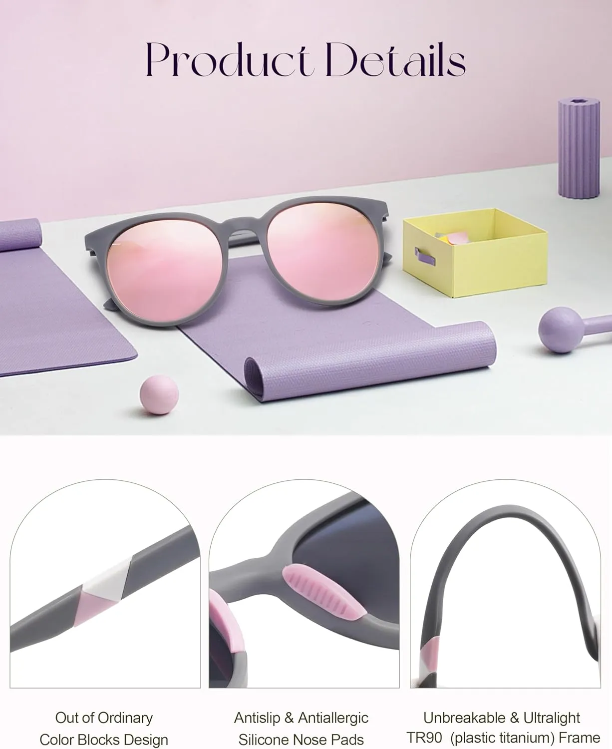 SOJOS Oversized Round Polarized Sports Sunglasses for Women Men, Ultralight TR90 Womens Mens Sport Sunglasses SJ2092