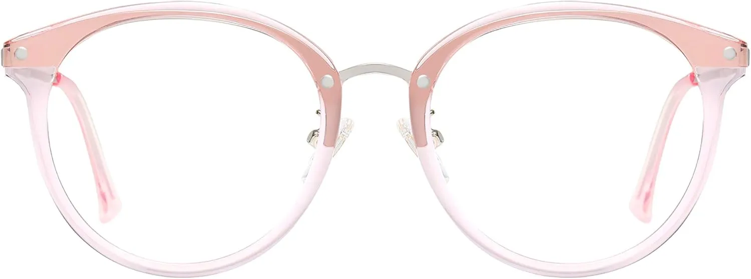 SOJOS Retro Round TR90 Blue Light Reading Glasses Womens Mens Readers Computer Glasses Eyewear Frame SJ9001