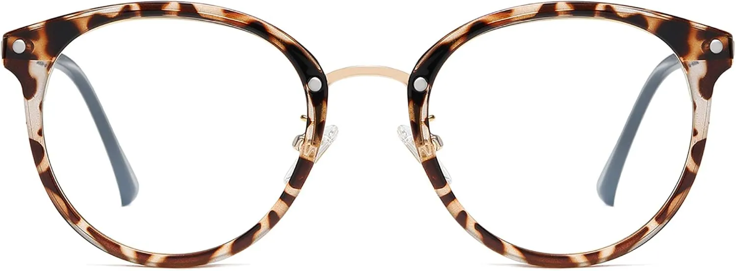SOJOS Retro Round TR90 Blue Light Reading Glasses Womens Mens Readers Computer Glasses Eyewear Frame SJ9001