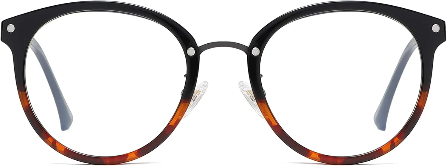 SOJOS Retro Round TR90 Blue Light Reading Glasses Womens Mens Readers Computer Glasses Eyewear Frame SJ9001