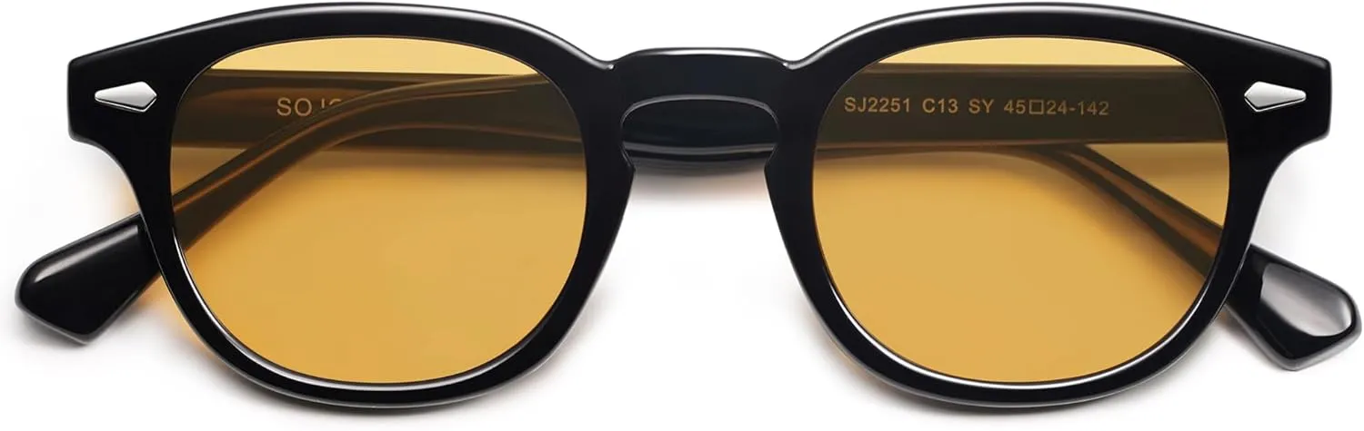 SOJOS Retro Small Round Sunglasses for Men Women Trendy Circle Style UV400 Lenses Unisex Sun Glasses SJ2251