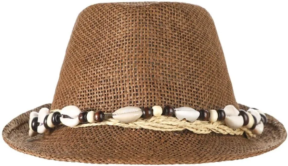 Straw Fedora Hat for Men Women Short Brim Panama Sun Beach Hat Summer Roll Up Cuban Trilby Sun Hat UPF 50 
