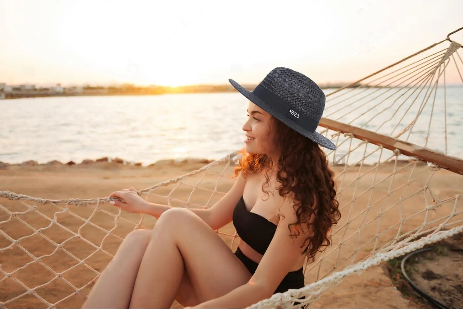 Straw Fedora Hat for Men Women Summer Sun Wide Brim Beach Panama Hats