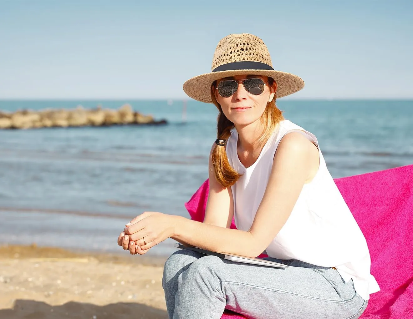 Straw Fedora Hat for Men Women Summer Sun Wide Brim Beach Panama Hats