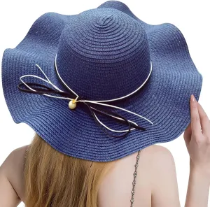 Straw Fedora Panama Hat Women Wide Brim Floppy Roll Up Foldable UPF 50  Beach Vacation Gardening Sun Hats