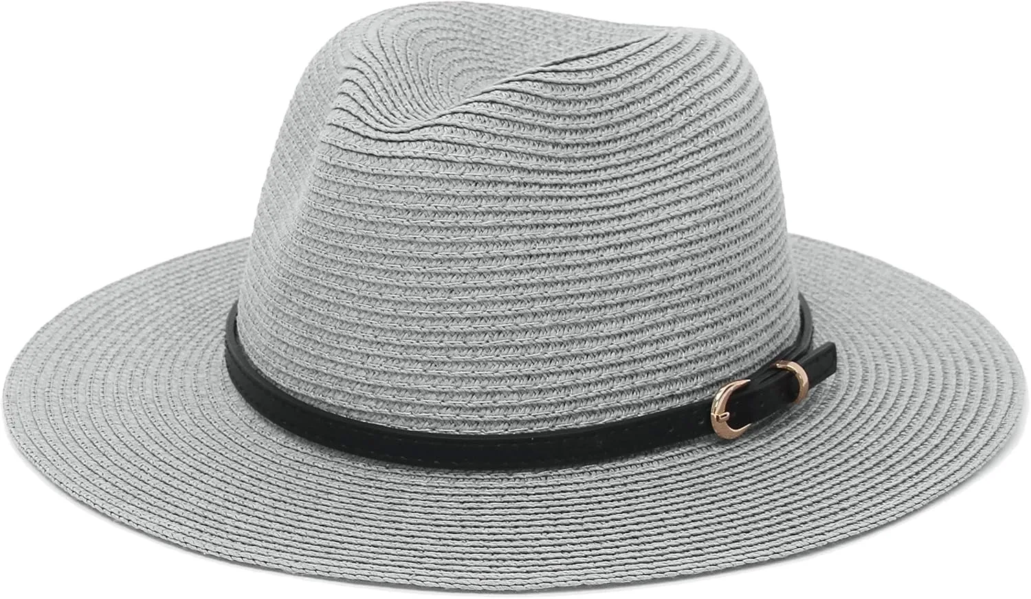 Straw Sun Hats for Women Men Panama Fedora Summer Hat with Leather Belt Wide Brim Beach Sun Jazz Cap