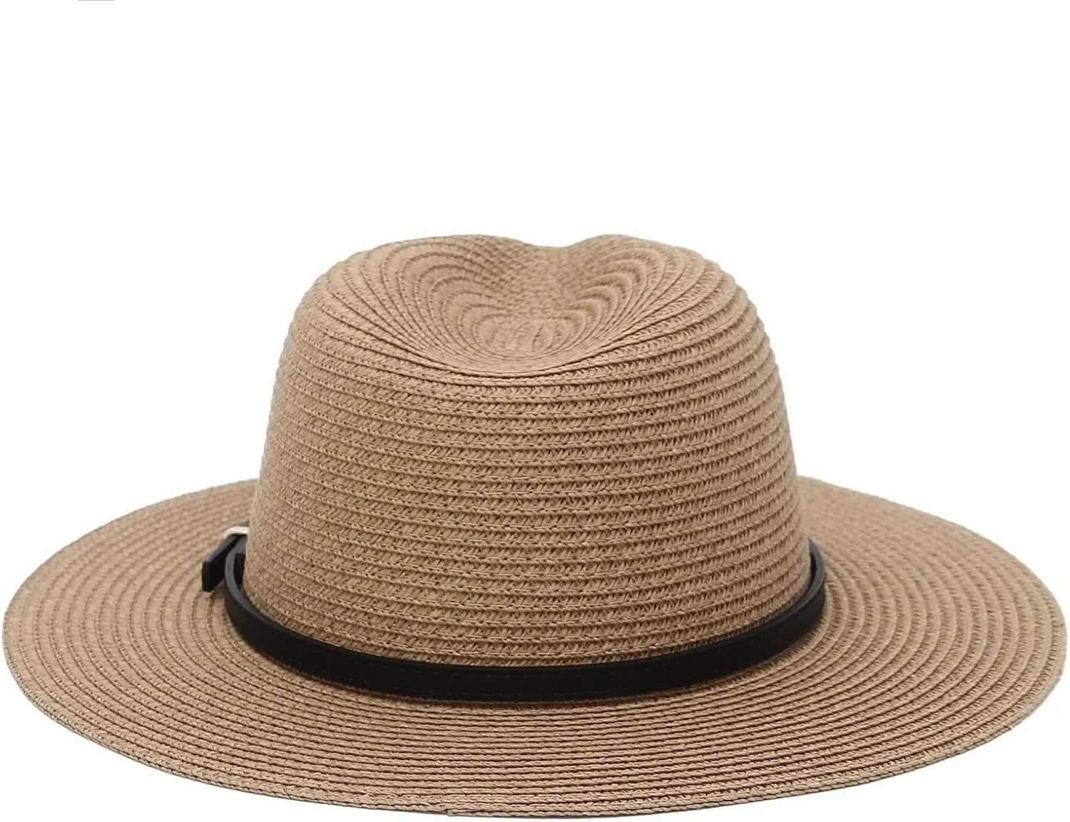 Straw Sun Hats for Women Men Panama Fedora Summer Hat with Leather Belt Wide Brim Beach Sun Jazz Cap