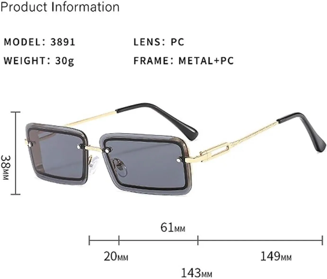 Stylish Small Metallic Gradient Color Classic Sunglasses for Men and Women Uv400
