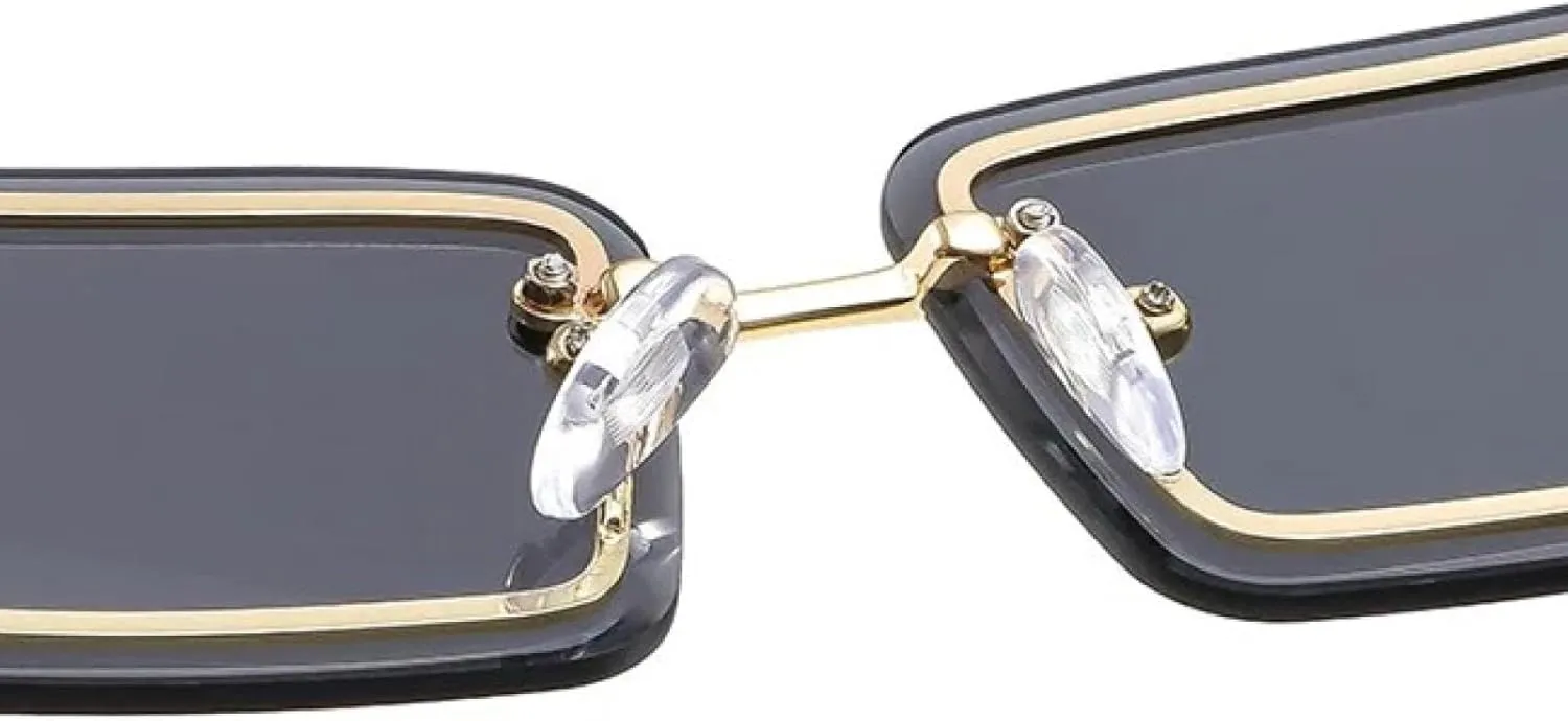 Stylish Small Metallic Gradient Color Classic Sunglasses for Men and Women Uv400