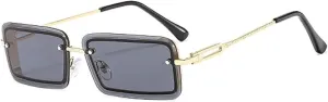 Stylish Small Metallic Gradient Color Classic Sunglasses for Men and Women Uv400