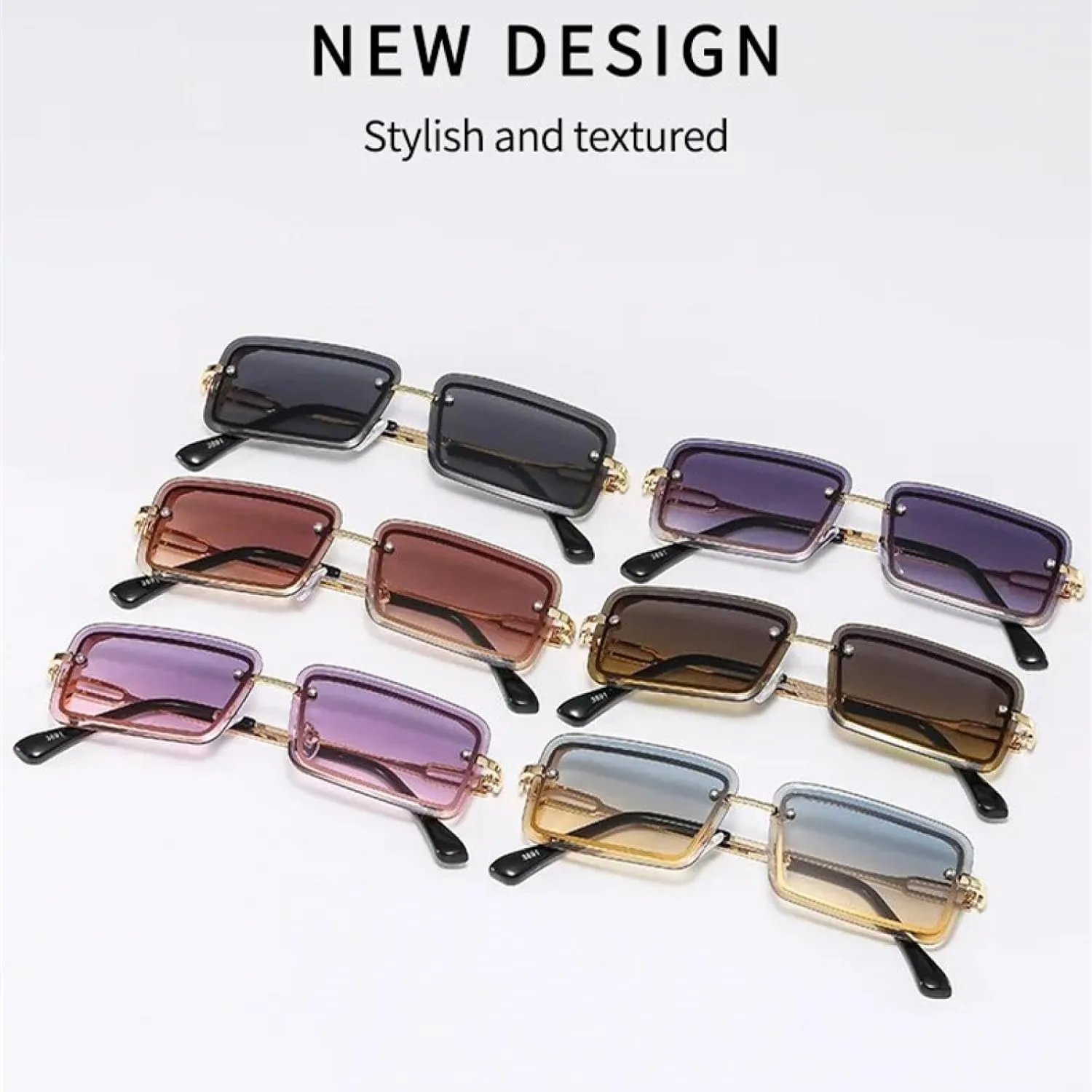 Stylish Small Metallic Gradient Color Classic Sunglasses for Men and Women Uv400