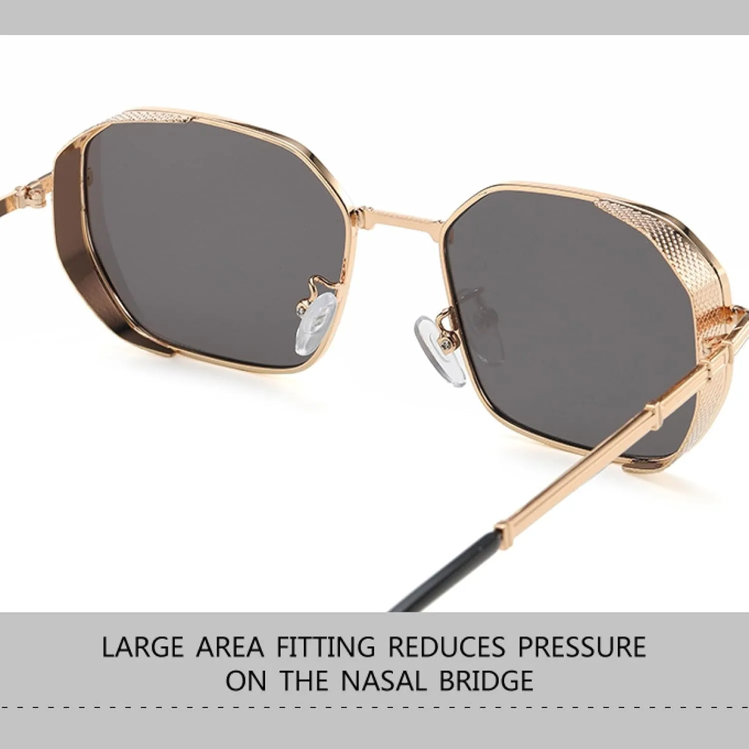 Sunglasses for Women Fashion Rectangle Retro Gradient Color Metal Classic Uv400