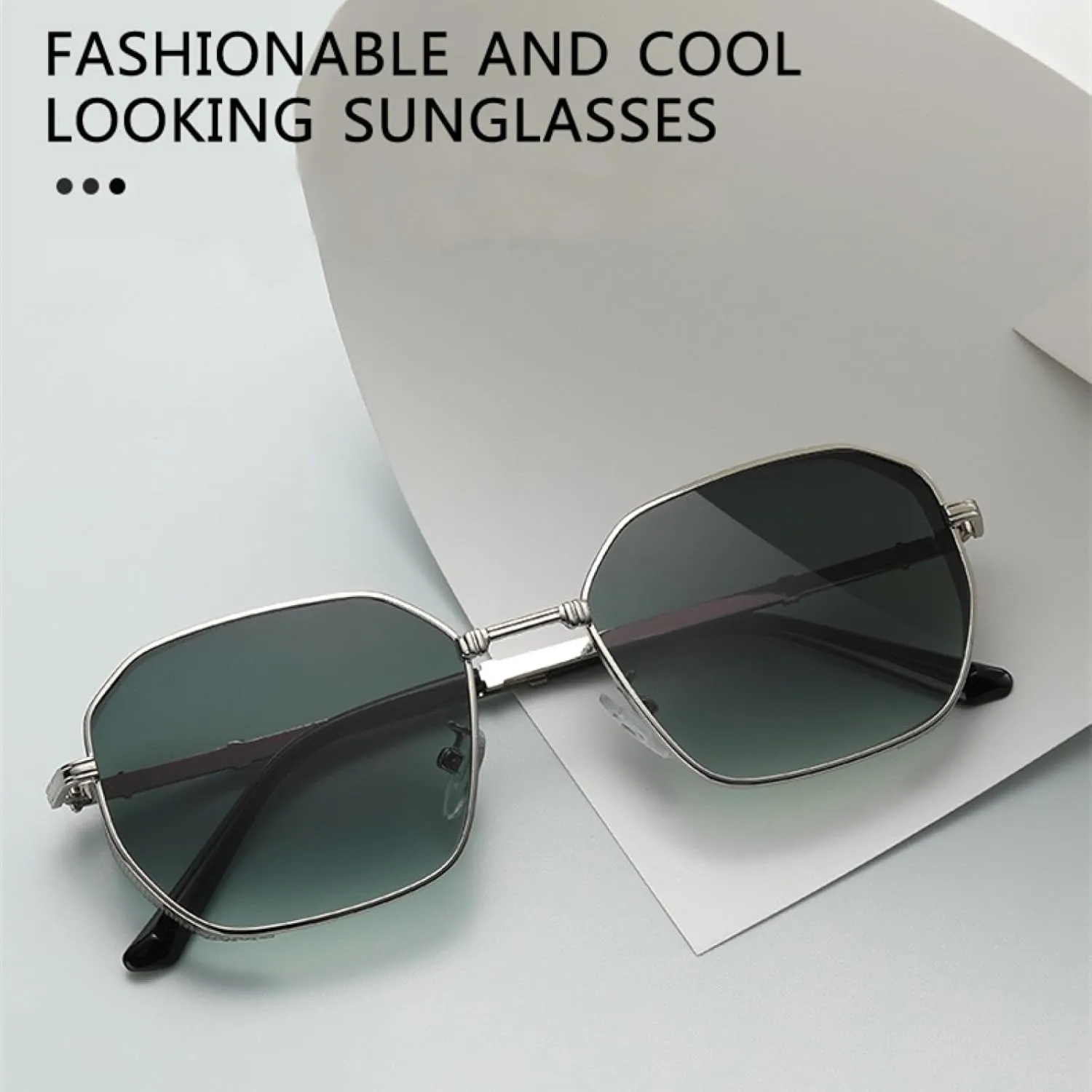 Sunglasses for Women Fashion Rectangle Retro Gradient Color Metal Classic Uv400
