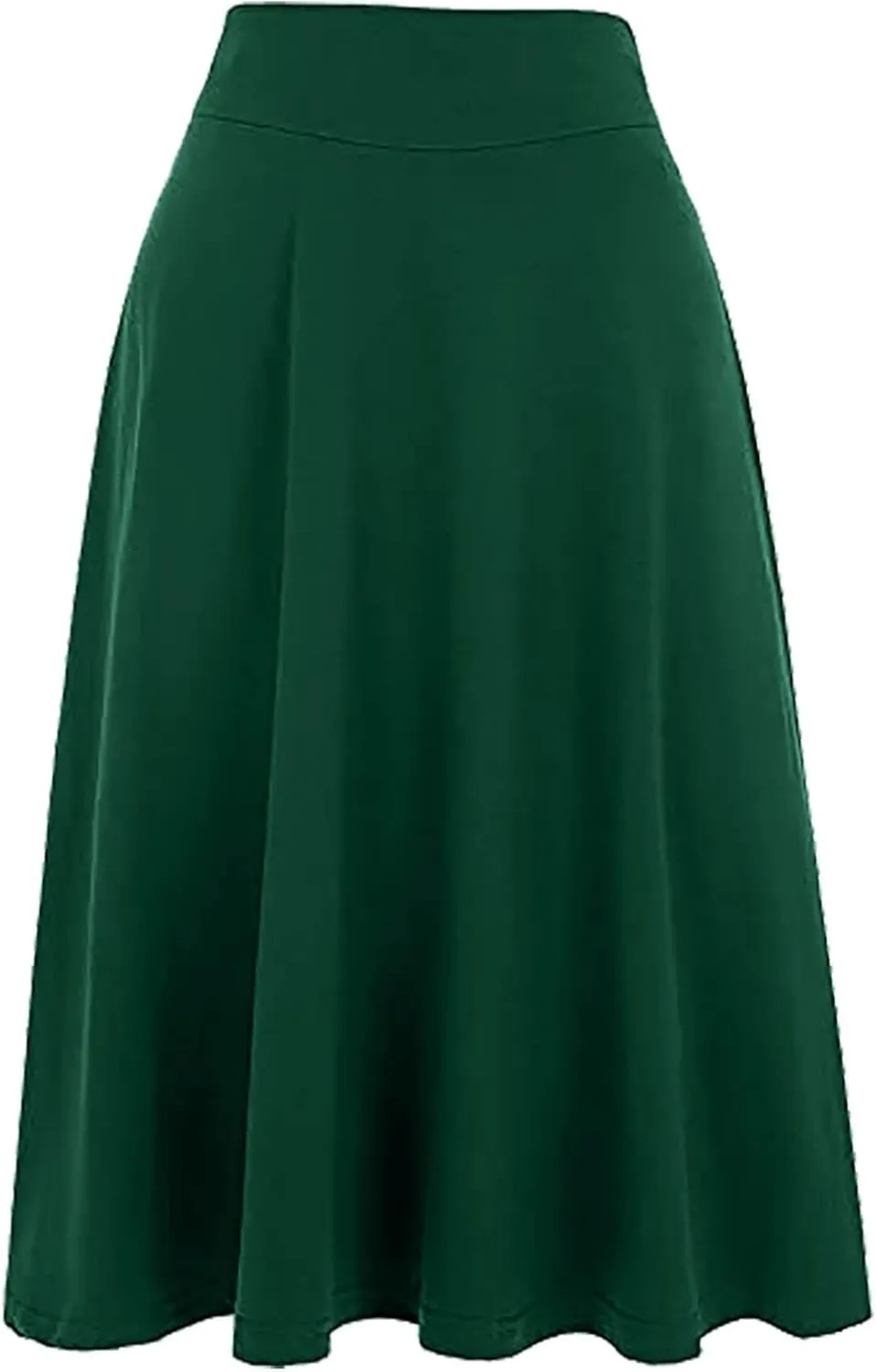 TANGNADE Plus Size Midi Skirt Summer Elastic High Waisted A-Line Flowy Below Knee Skirts Flare A-Line Skirt Business Casual