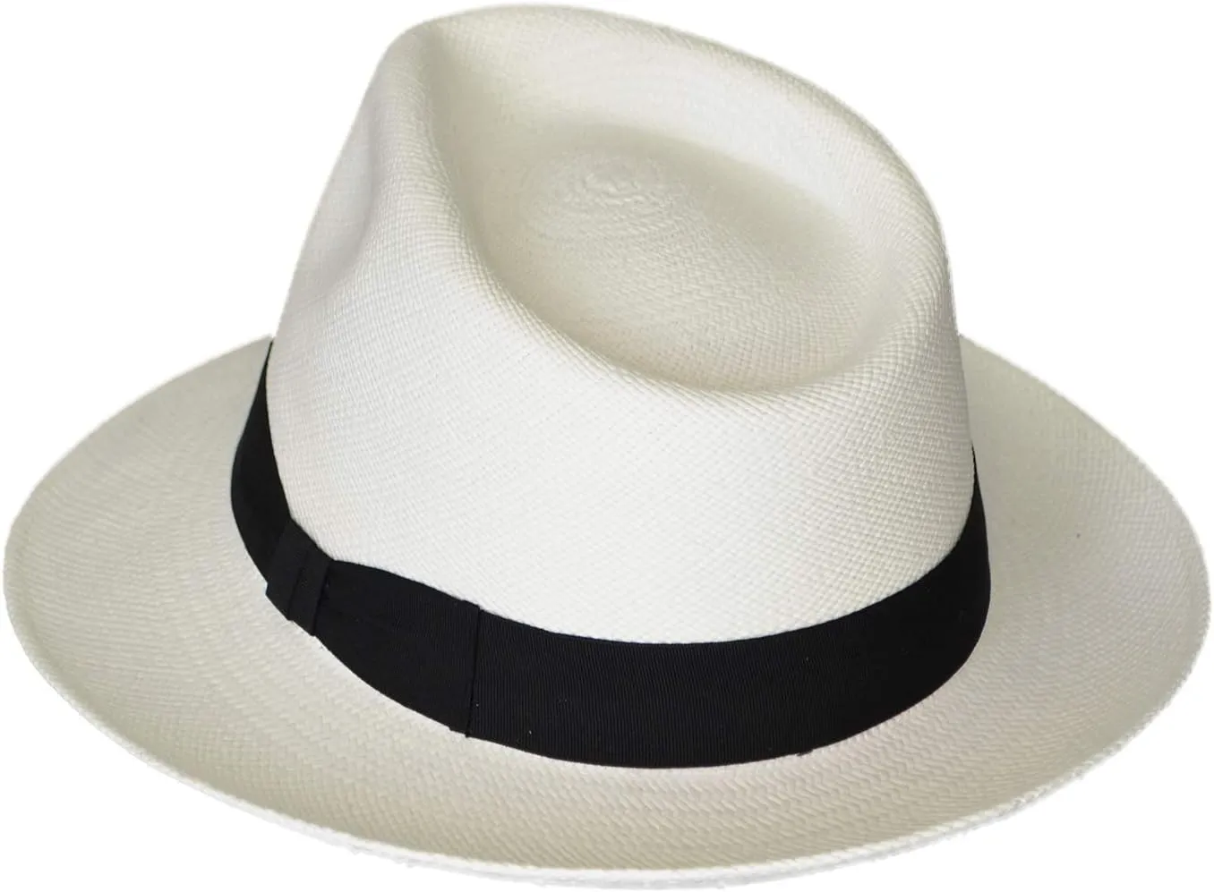 Teardrop Classic Straw Fedora - Brisa Weave - Black Band - Handwoven in Ecuador