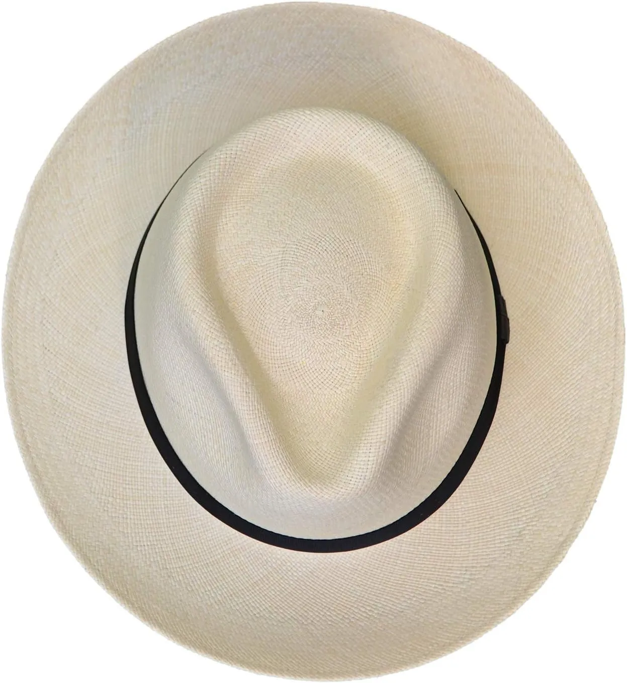 Teardrop Classic Straw Fedora - Brisa Weave - Black Band - Handwoven in Ecuador
