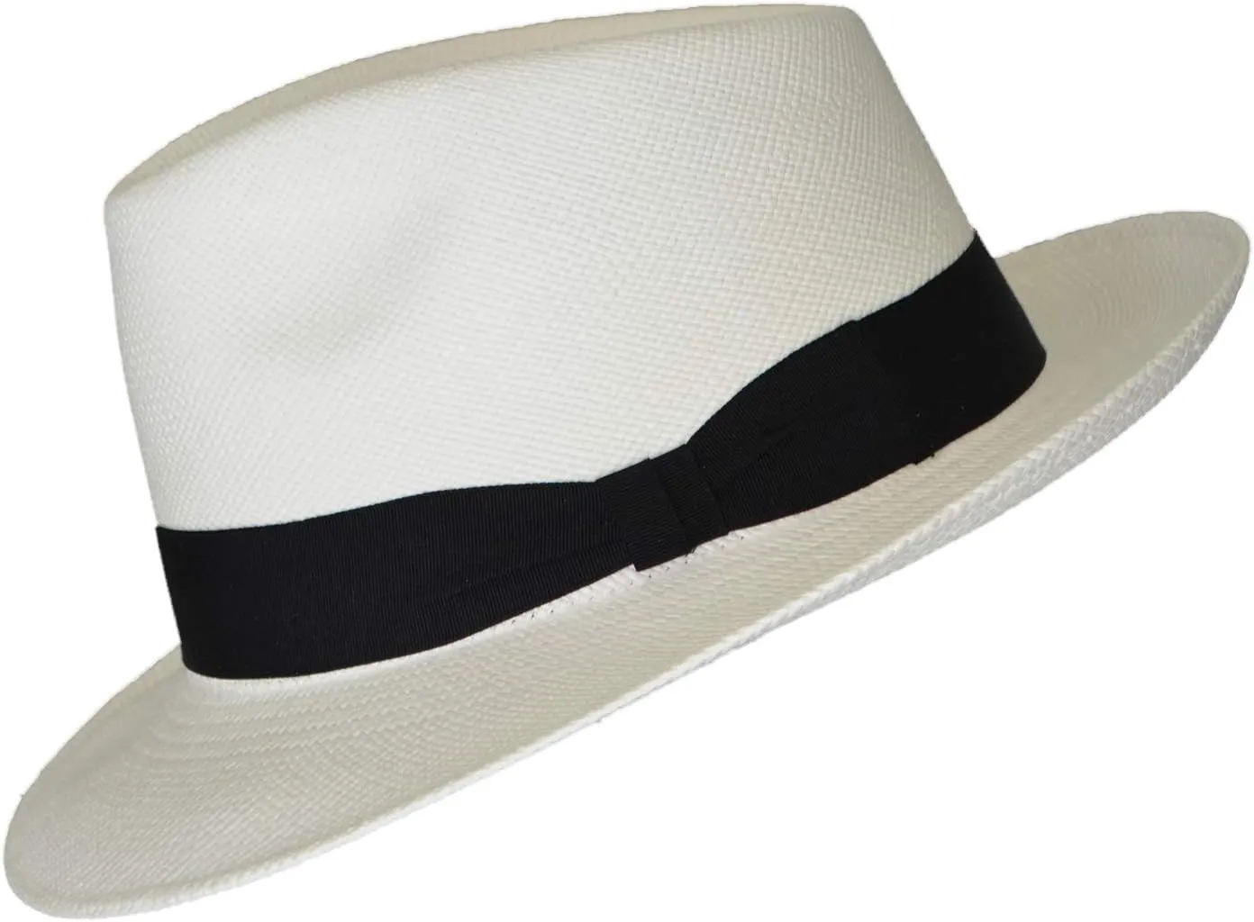 Teardrop Classic Straw Fedora - Brisa Weave - Black Band - Handwoven in Ecuador