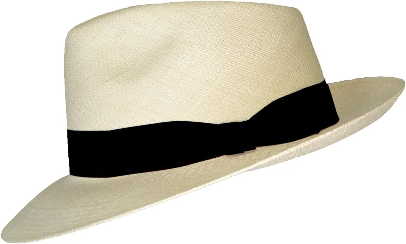 Teardrop Classic Straw Fedora - Brisa Weave - Black Band - Handwoven in Ecuador