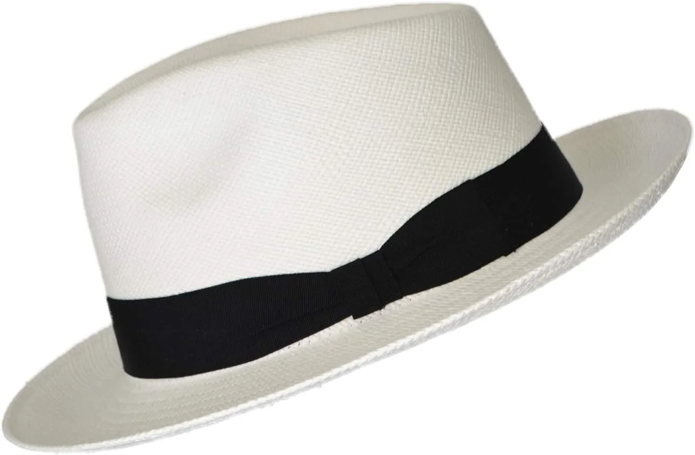 Teardrop Classic Straw Fedora - Brisa Weave - Black Band - Handwoven in Ecuador