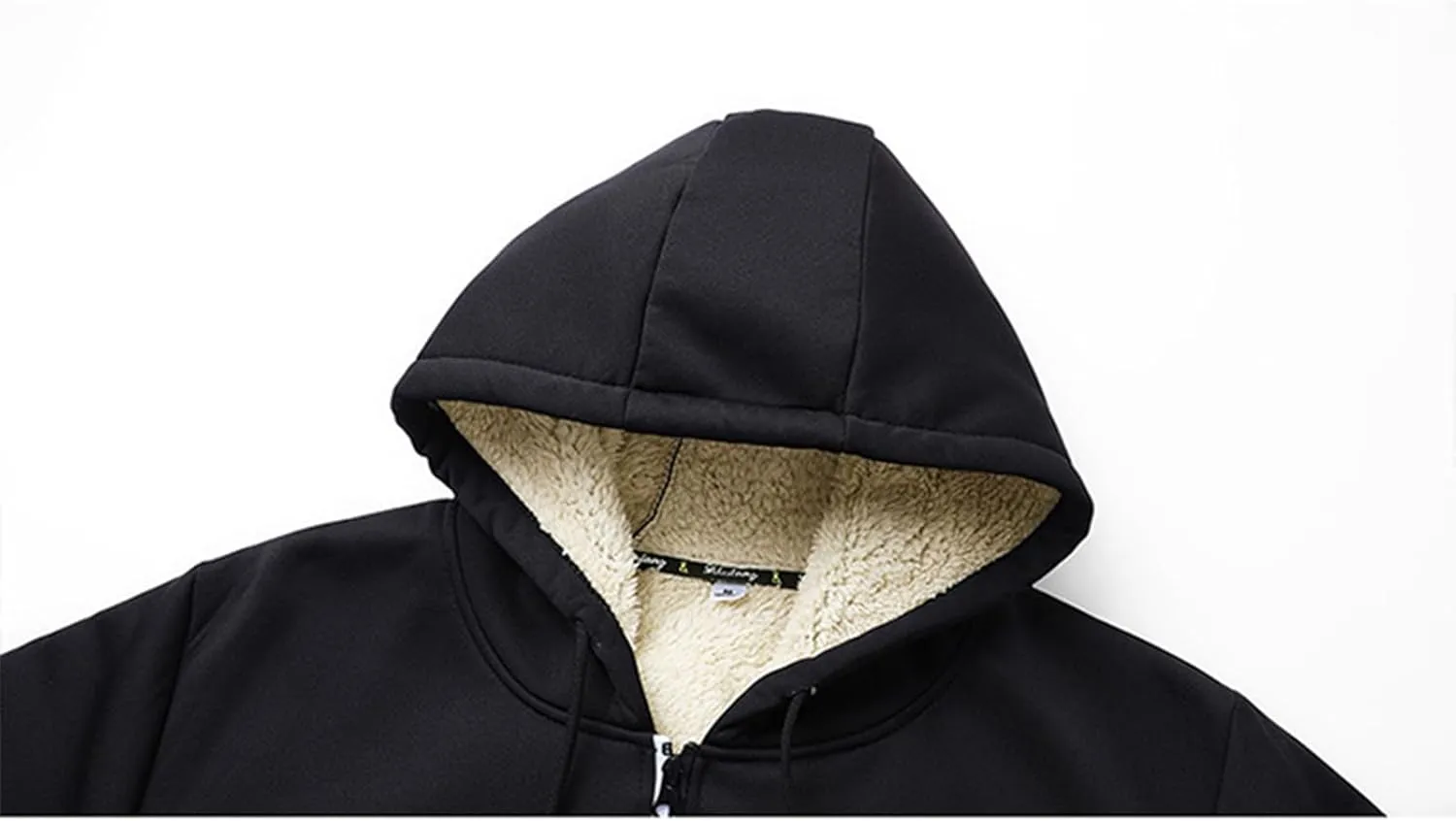 Thatrich Men's Sherpa Lined Jacket Oversized Hoodies Warm Winter Coat Fleece Casual Outwears Full Zip Overcoats Winter Trendy